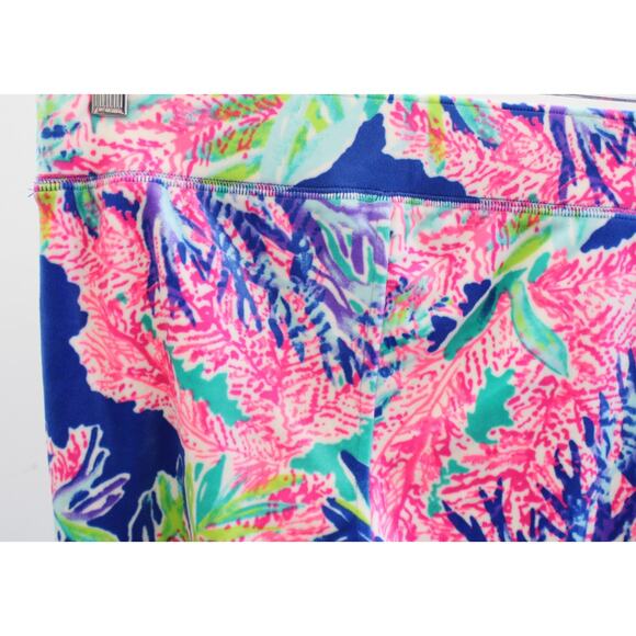 Lilly Pulitzer Jordynne Velour Multi Fan Club Pants Size XS Velvet Coral Print - Picture 6 of 7